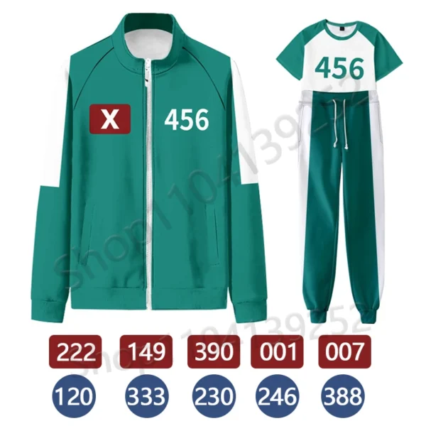 Season 2 Squid Seong Gi-hun Cosplay Costume Games Kim Jun-hee Dae-ho Tracksuit T-shirt Halloween Suit Unisex Sweatshirt Disguise