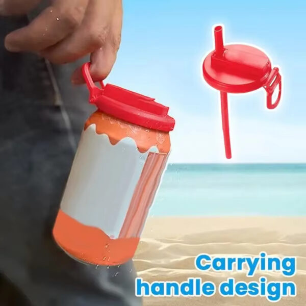 Soda Can Lid Straw Soda Can Lid Cola Cans Cup Lid Reusable Can Stopper For Soda Beer Drinks Juice Coke Beverage Cap Fits Standard Coke Can - Image 9